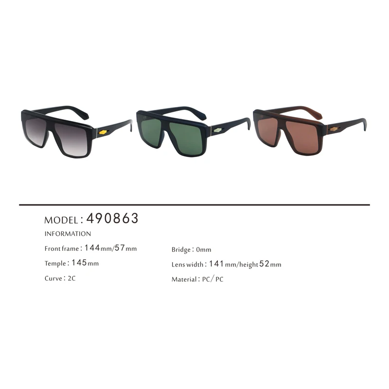 Flat top Square Uni One piece Unisex Retro Sunglasses 490863 2 Flat top Square Uni One piece Unisex Retro Sunglasses 490863 2
