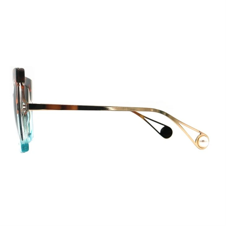 The Plastic And Metal Combined Oversize Square Women Sunglasses 490180